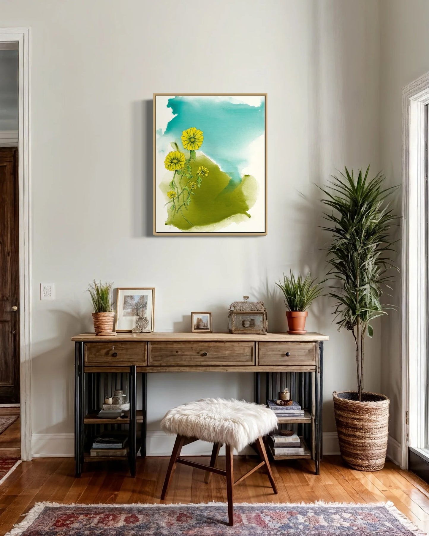 Here, Now Framed Canvas Print