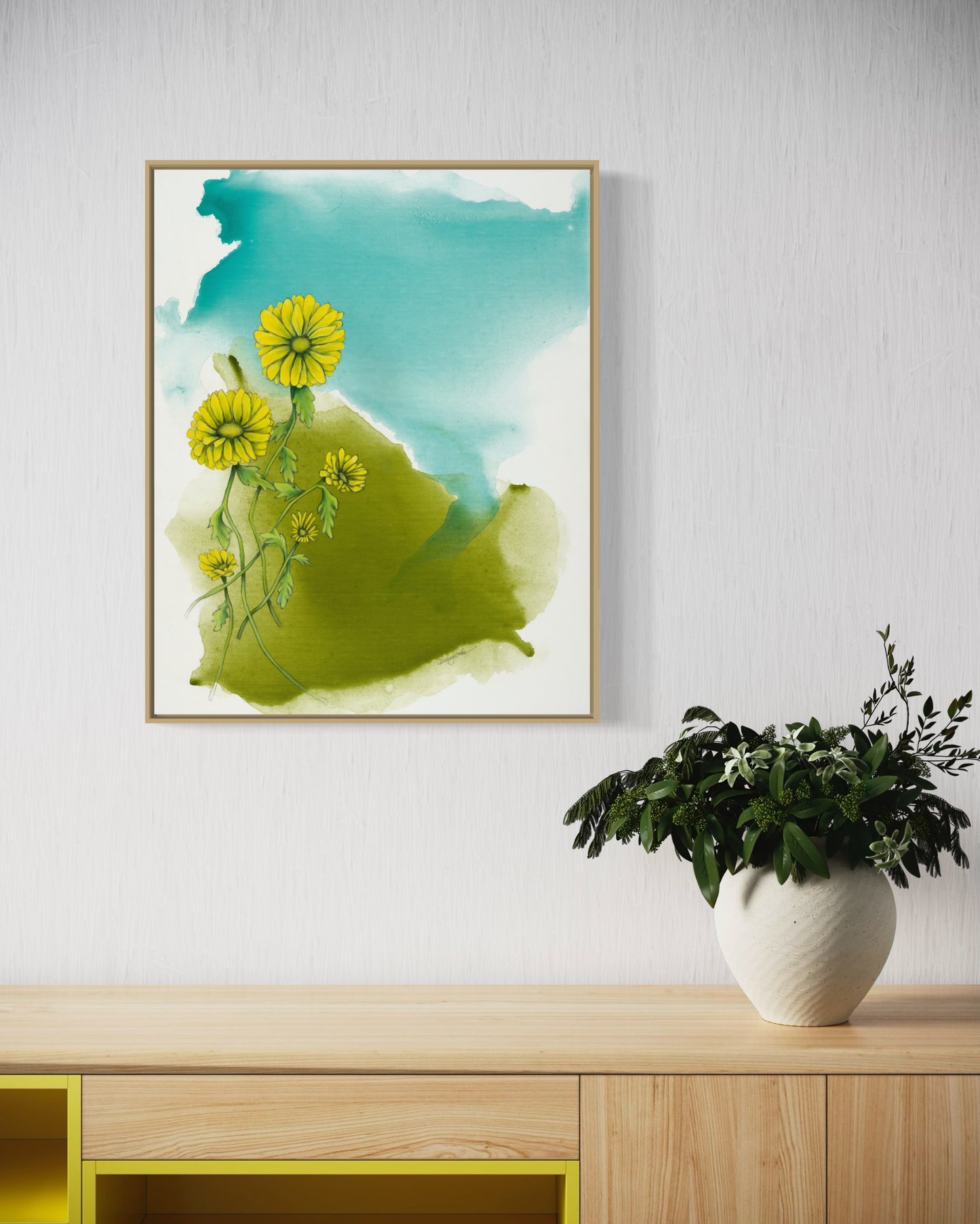 Here, Now Framed Canvas Print