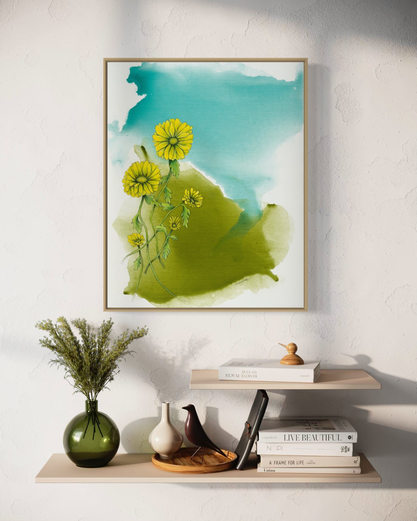 Here, Now Framed Canvas Print